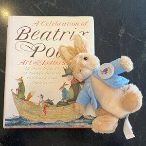 A Celebration of Beatirx Potter Art and Letters and Peter Rabbit stuffy